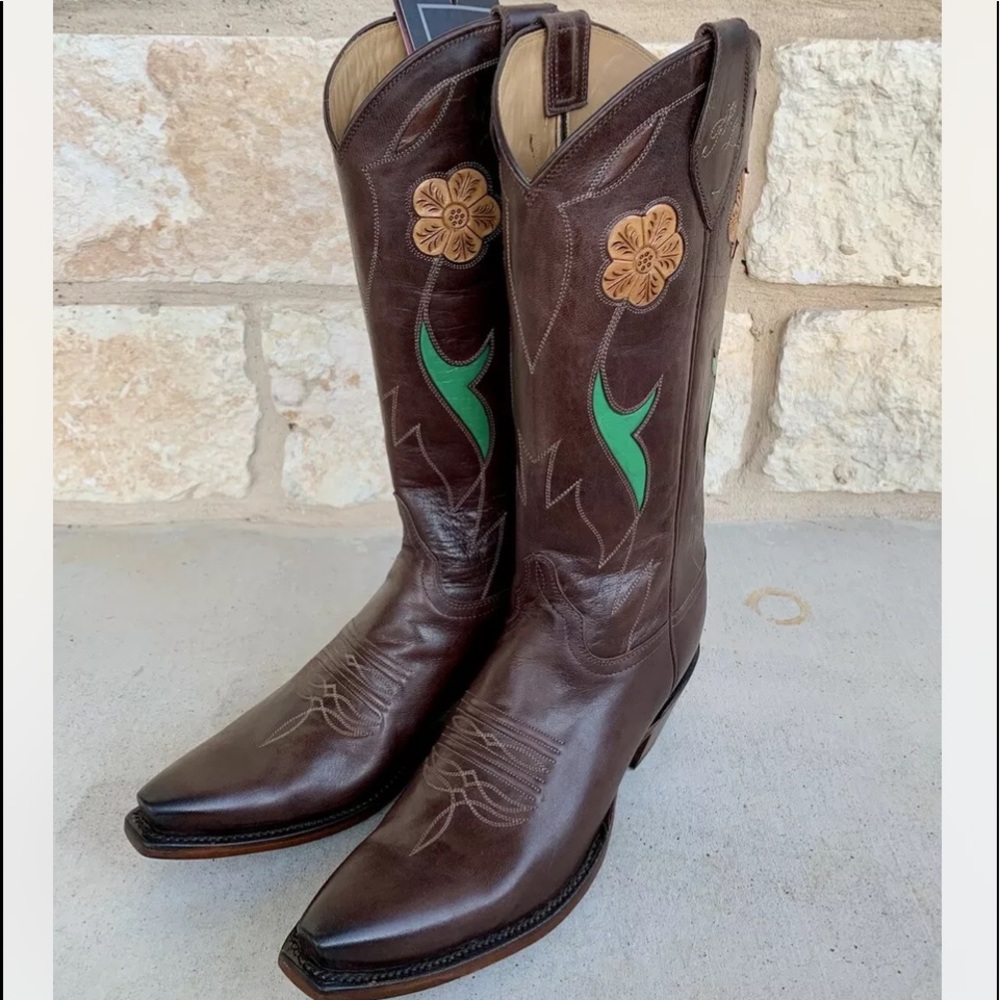 Women’s Polo Ralph Lauren x Lucchese Selene Leather Cowboy Western Boots Size 9